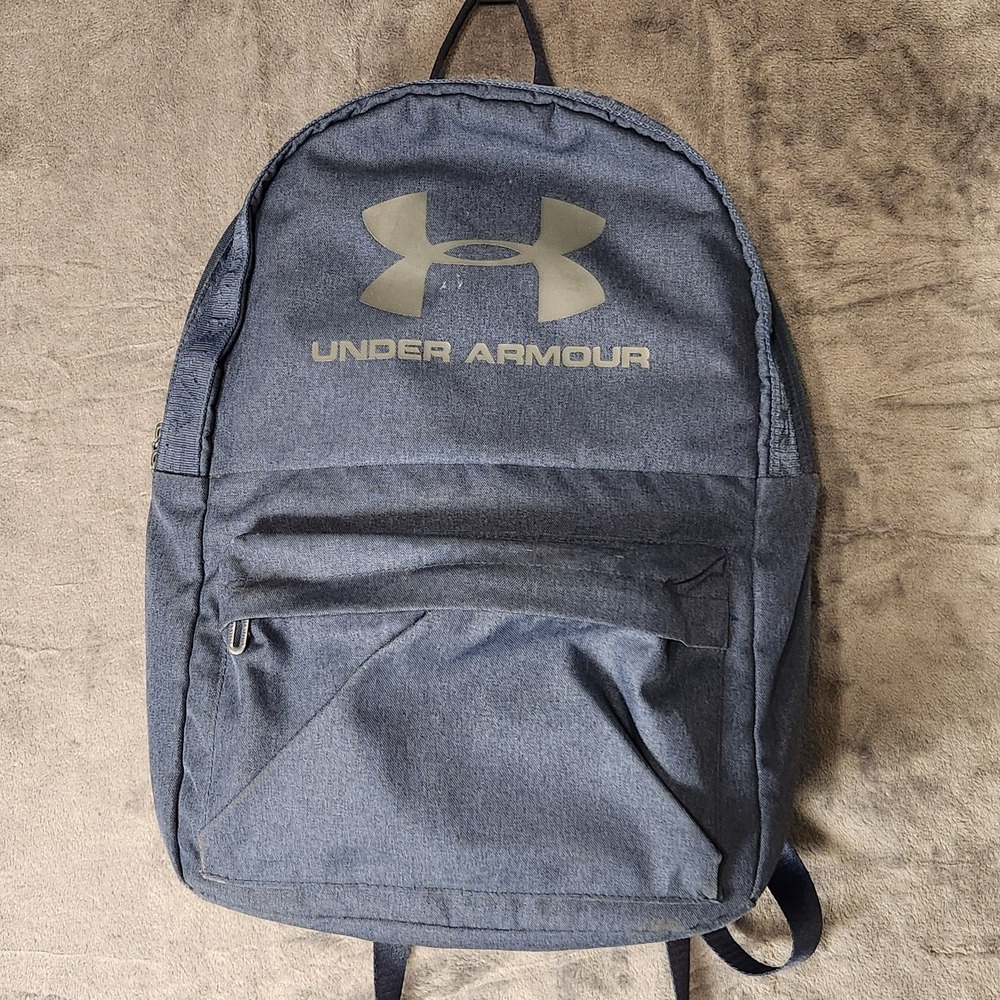 Under Armour Backpack Heather Blue Grey Laptop Bookbag School Gym